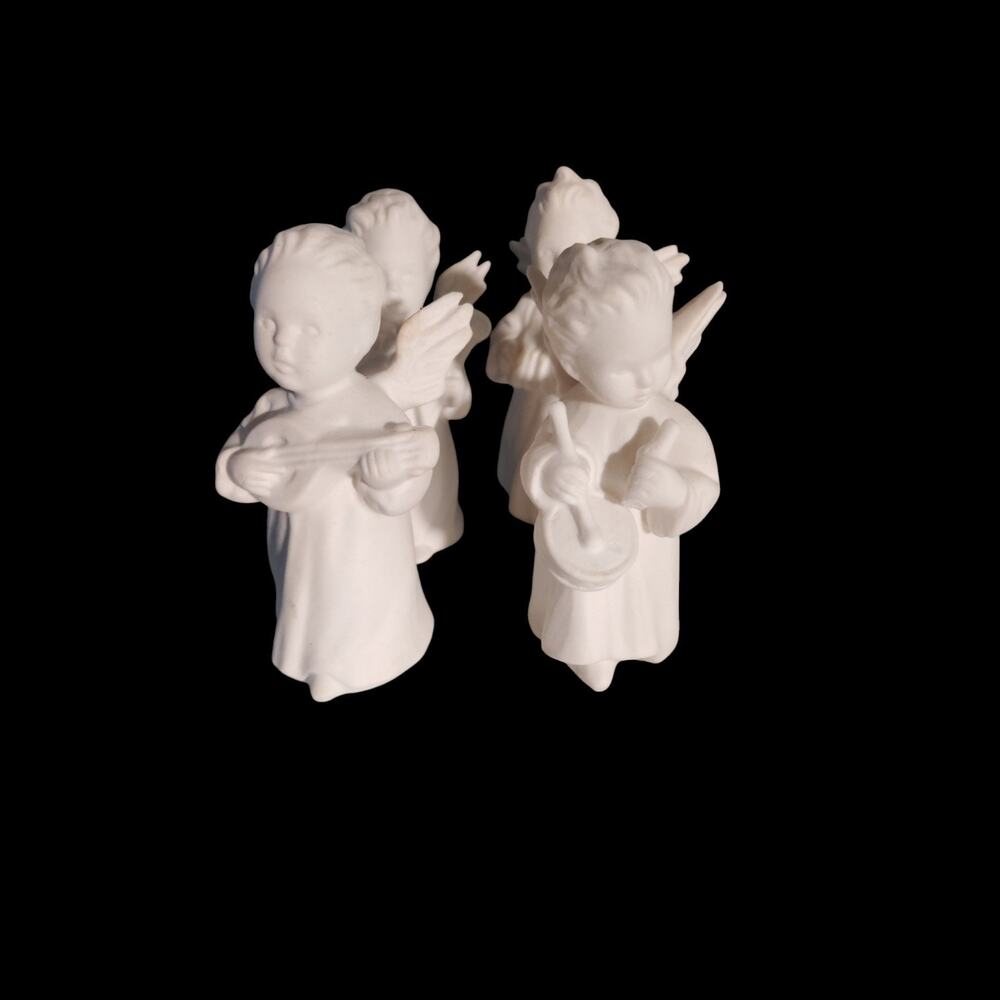 Vintage Goebel Germany White Porcelain Angel Musicians Set of 4